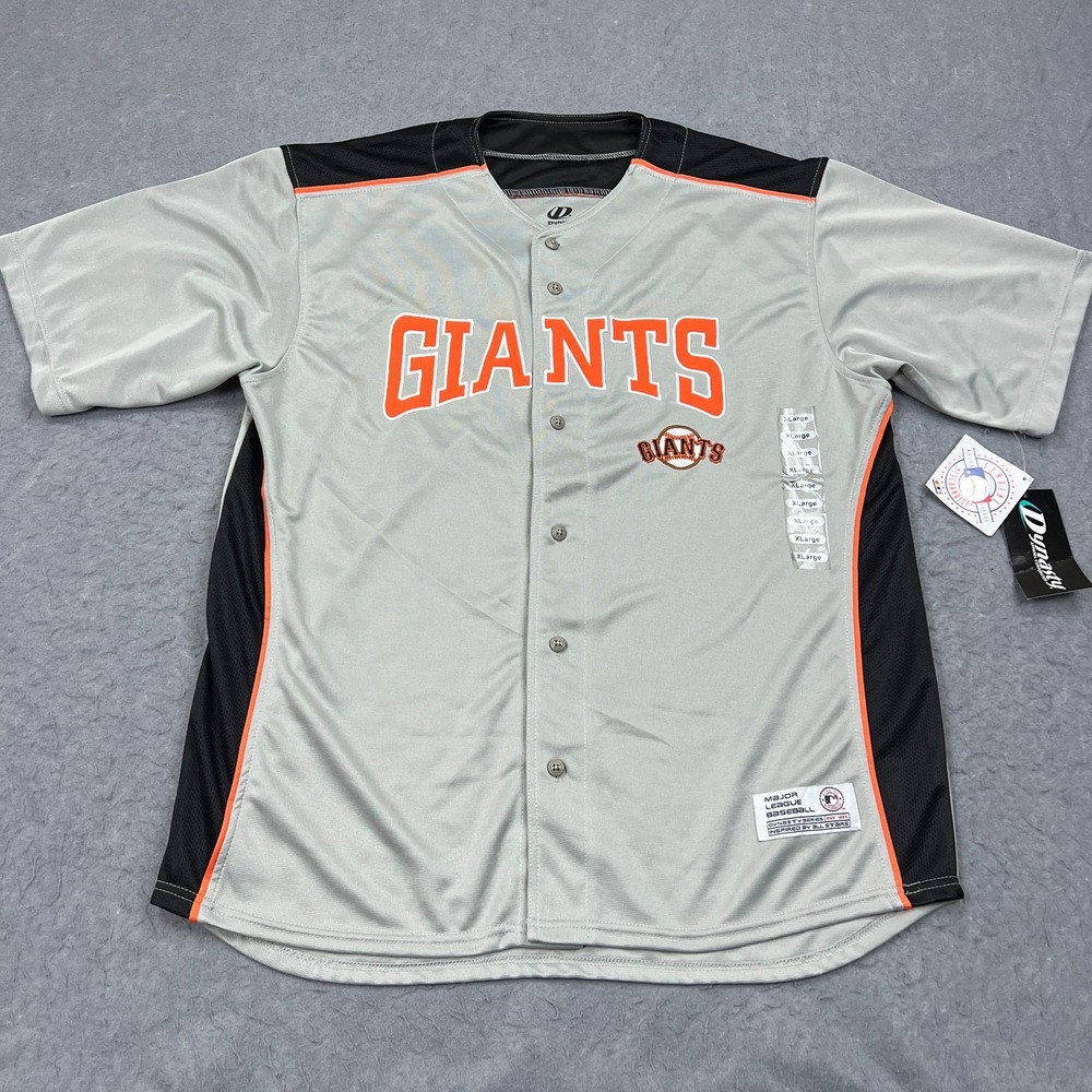 NEW Dynasty San Francisco Giants Jersey Men's XL Gray Button Up MLB Stitched NWT